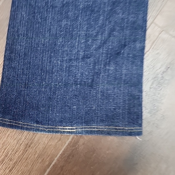 True Religion Blue Flare Wide Leg Stretch Jeans sz 27 Hemmed 28in - Picture 8 of 10